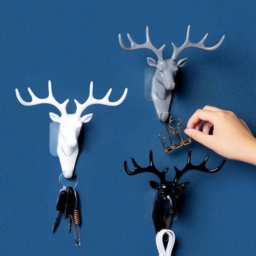 Antlers Hook American Style Furnishings Coat Hook Wall Creative Multi-Functional Seamless Punch-Free Storage Rack