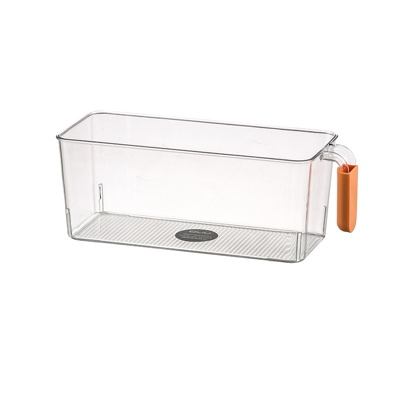 Simple Color Handle Storage Box Pet Food Transparent Fresh-Keeping Box Kitchen Fruit Bottle &amp; Can Finishing Refrigerator Box