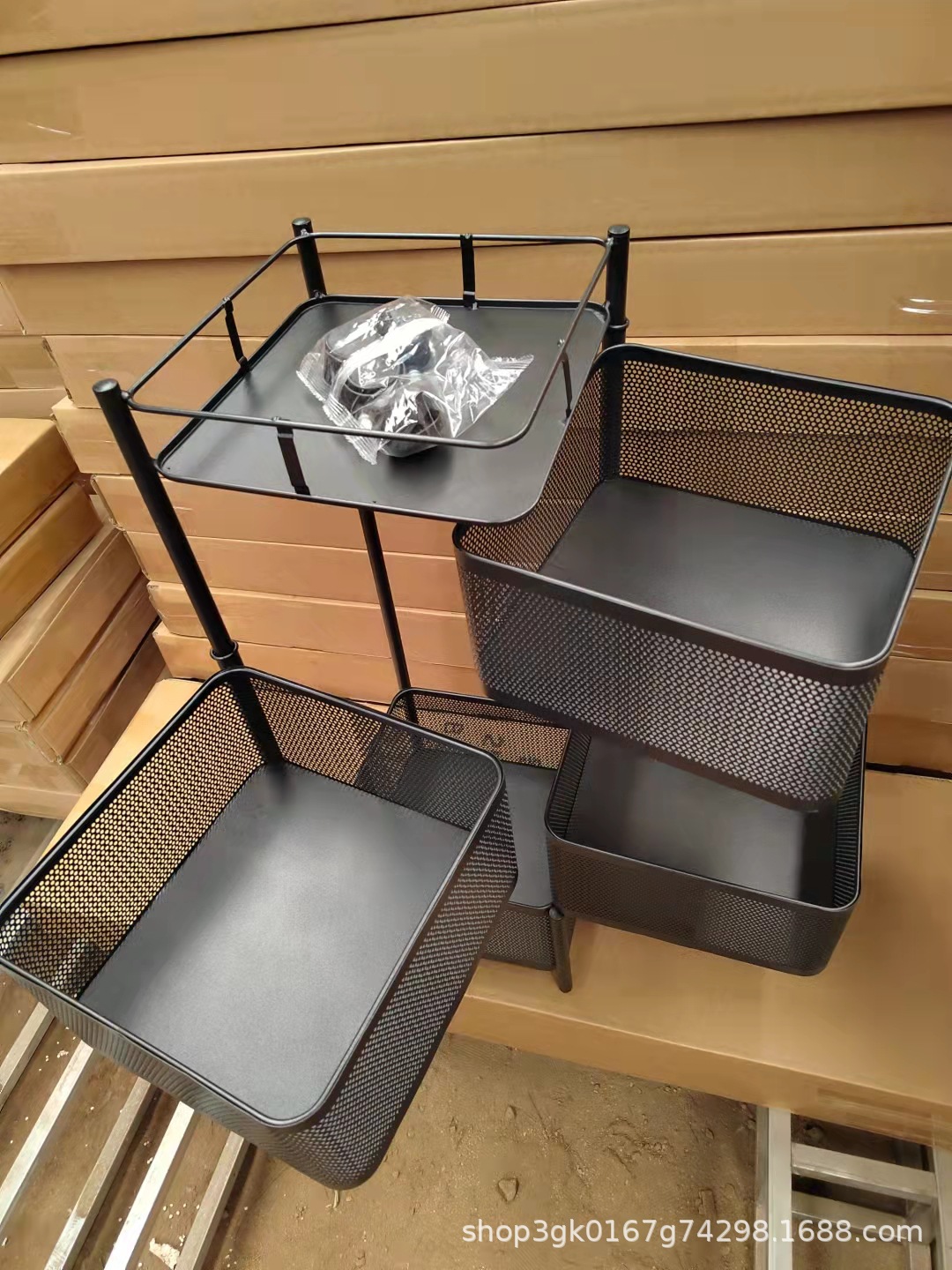 Kitchen Rotating Square Storage Rack Wholesale Vegetable and Fruit Storage Rack Installation-Free Removable Square Storage Rack