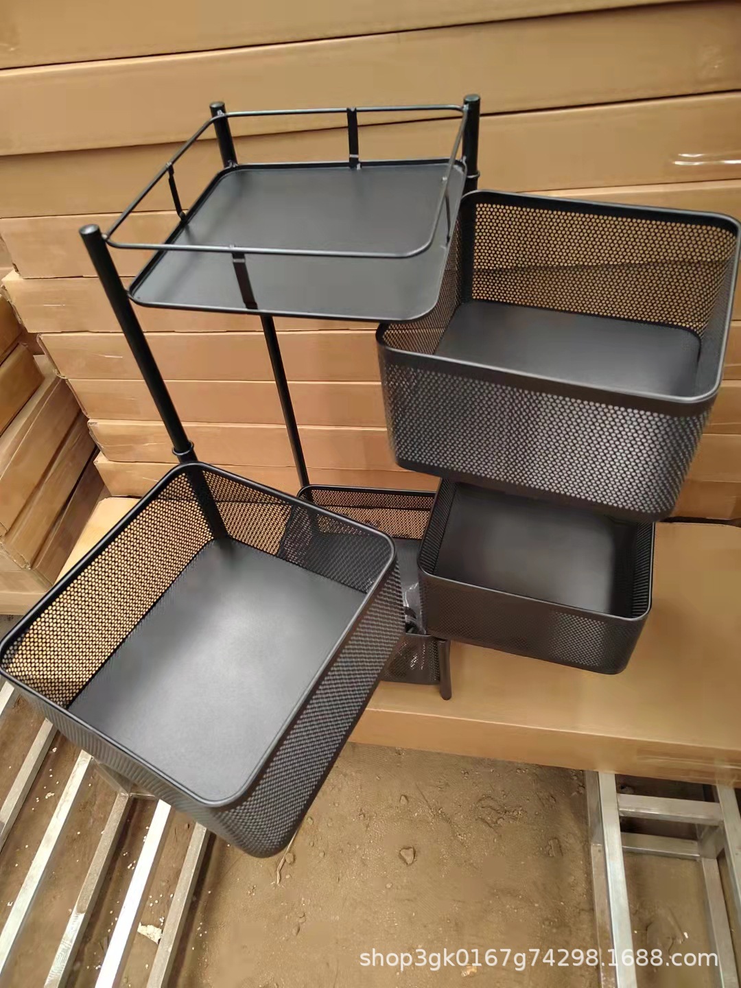 Kitchen Rotating Square Storage Rack Wholesale Vegetable and Fruit Storage Rack Installation-Free Removable Square Storage Rack
