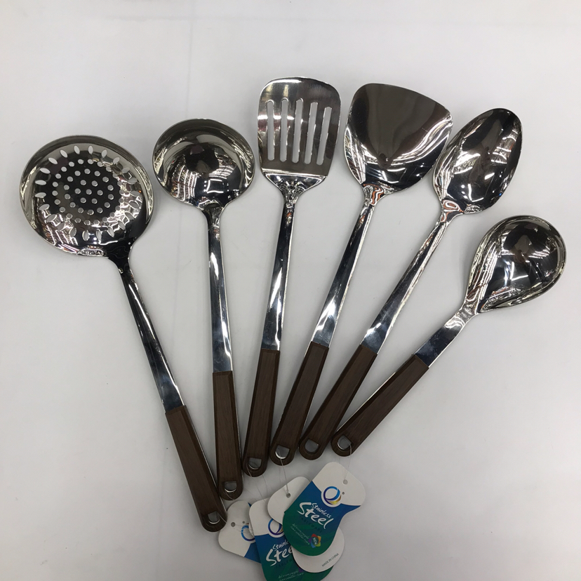 201 Stainless Steel Kitchenware round Head Wood Grain Porridge Colander Spatula Long Tongue Drain Short Rice Spoon Customizable Logo 201 Stainless Steel Kitchenware round Head Wood Grain Porridge Colander Spatula Long Tongue Drain Short Rice Spoon Customizable Logo