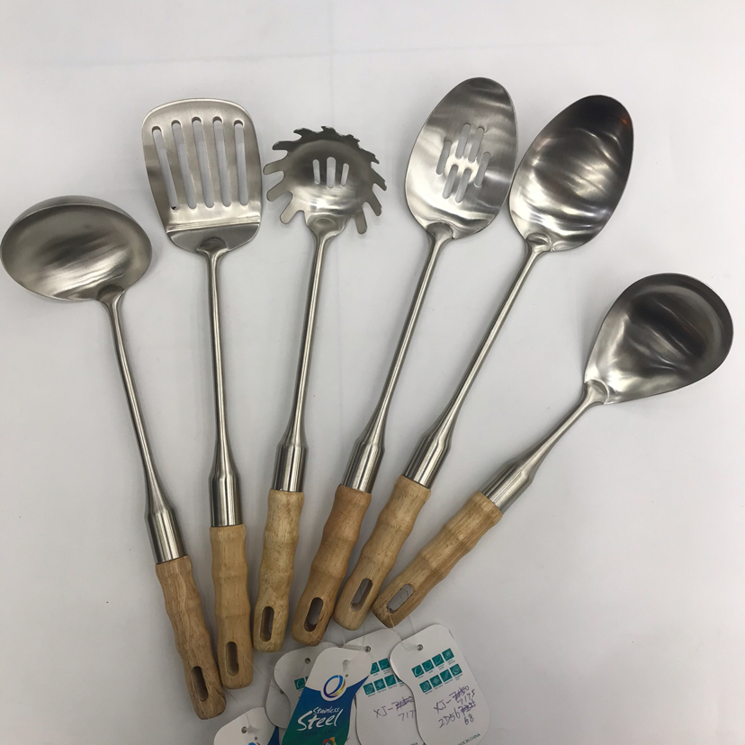201 Stainless Steel Kitchenware Bamboo Wooden Handle Double Stand Porridge Colander Spatula Long Tongue Drain Short Rice Spoon Can Be Customized 201 Stainless Steel Kitchenware Bamboo Wooden Handle Double Stand Porridge Colander Spatula Long Tongue Drain Short Rice Spoon Can Be Customized