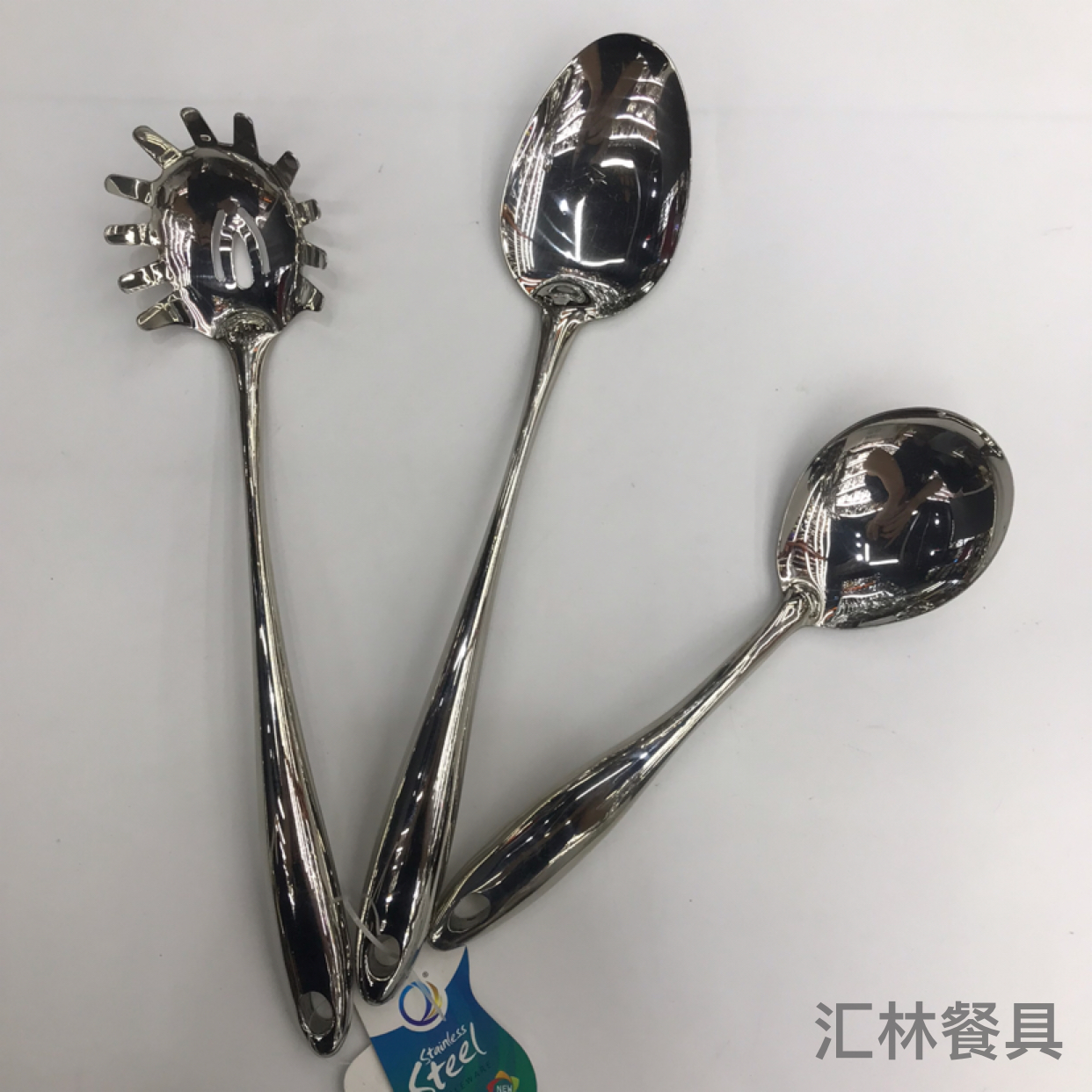 201 Stainless Steel Kitchenware S-Type Hollow Handle Porridge Colander Spatula Long Tongue Short Rice Spoon Customizable Logo
