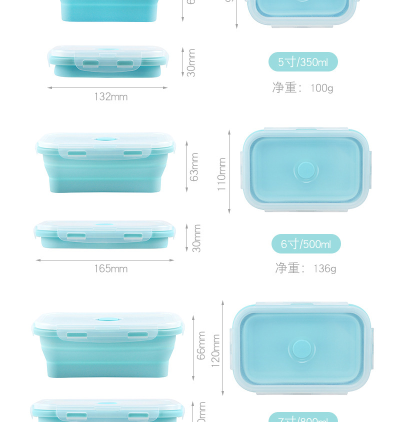 Folding Lunch Box Folding Silicone Lunch Box Microwave Bento Box Silicone Lunch Box 4-Piece Set Fresh-Keeping Lunch Box Folding Lunch Box Folding Silicone Lunch Box Microwave Bento Box Silicone Lunch Box 4-Piece Set Fresh-Keeping Lunch Box