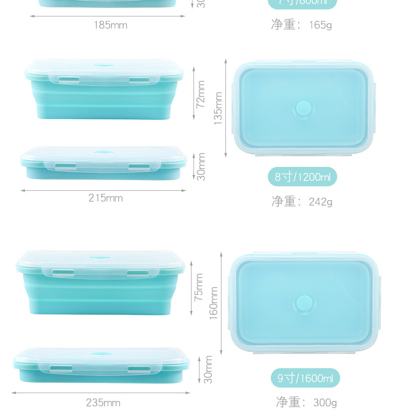 Folding Lunch Box Folding Silicone Lunch Box Microwave Bento Box Silicone Lunch Box 4-Piece Set Fresh-Keeping Lunch Box Folding Lunch Box Folding Silicone Lunch Box Microwave Bento Box Silicone Lunch Box 4-Piece Set Fresh-Keeping Lunch Box
