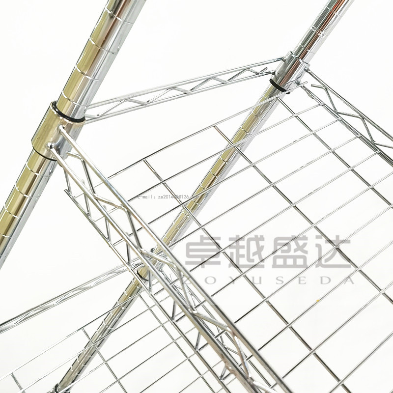 Storage Rack Steel Wire Multi-Layer Storage Rack Storage Mobile Storage Rack Sundries Rack Stainless Steel Color Shelf