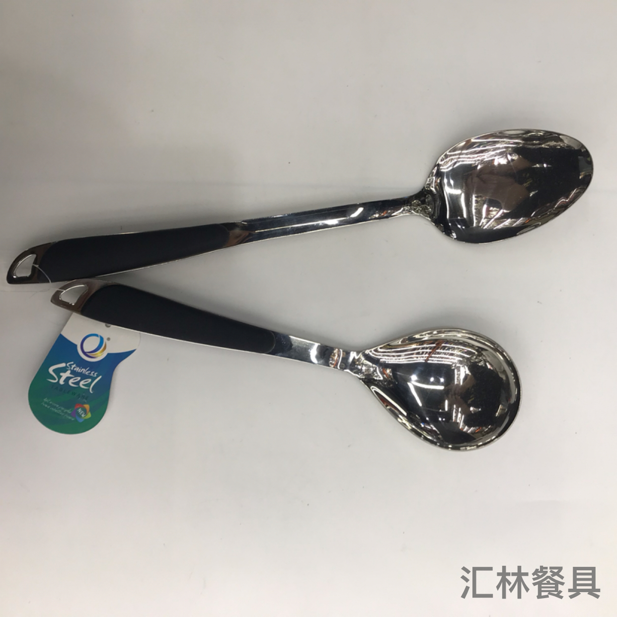 201 Stainless Steel Kitchenware Oblique Handle Plastic Porridge Colander Spatula Long Tongue Drain Short Rice Spoon Customizable Logo