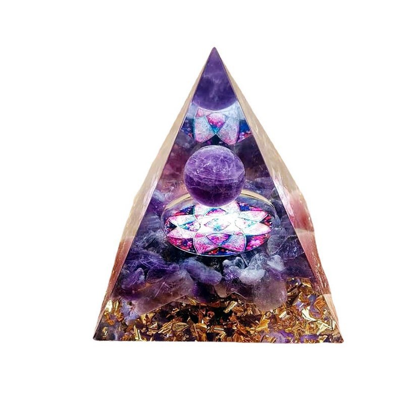 Foreign Trade Crystal Ball Pyramid Ornament Gravel Epoxy Resin Crafts Home Office Car Decoration