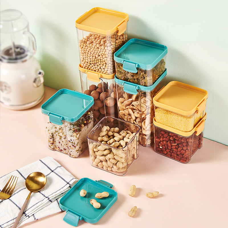 Kitchen Refrigerator Fresh-Keeping Sealed Jar Food Grade Transparent Plastic Miscellaneous Grains Jar Sealed Box Storage Jar Storage Box