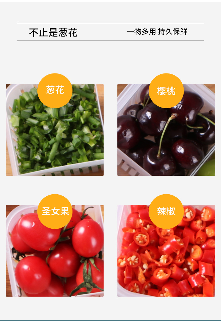 Four Grids with Lid Chopped Green Onion Ginger Slice Garlic Fresh-Keeping Box Refrigerator Fruit Vegetable Storage Kitchen Draining Storage Box with Lid Four Grids with Lid Chopped Green Onion Ginger Slice Garlic Fresh-Keeping Box Refrigerator Fruit Vegetable Storage Kitchen Draining Storage Box with Lid