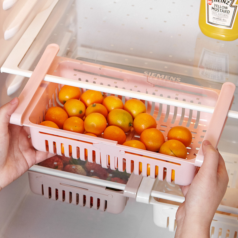 Retractable Refrigerator Partition Storage Rack Household Storage Rack Fresh-Keeping Pull-out Classification Box