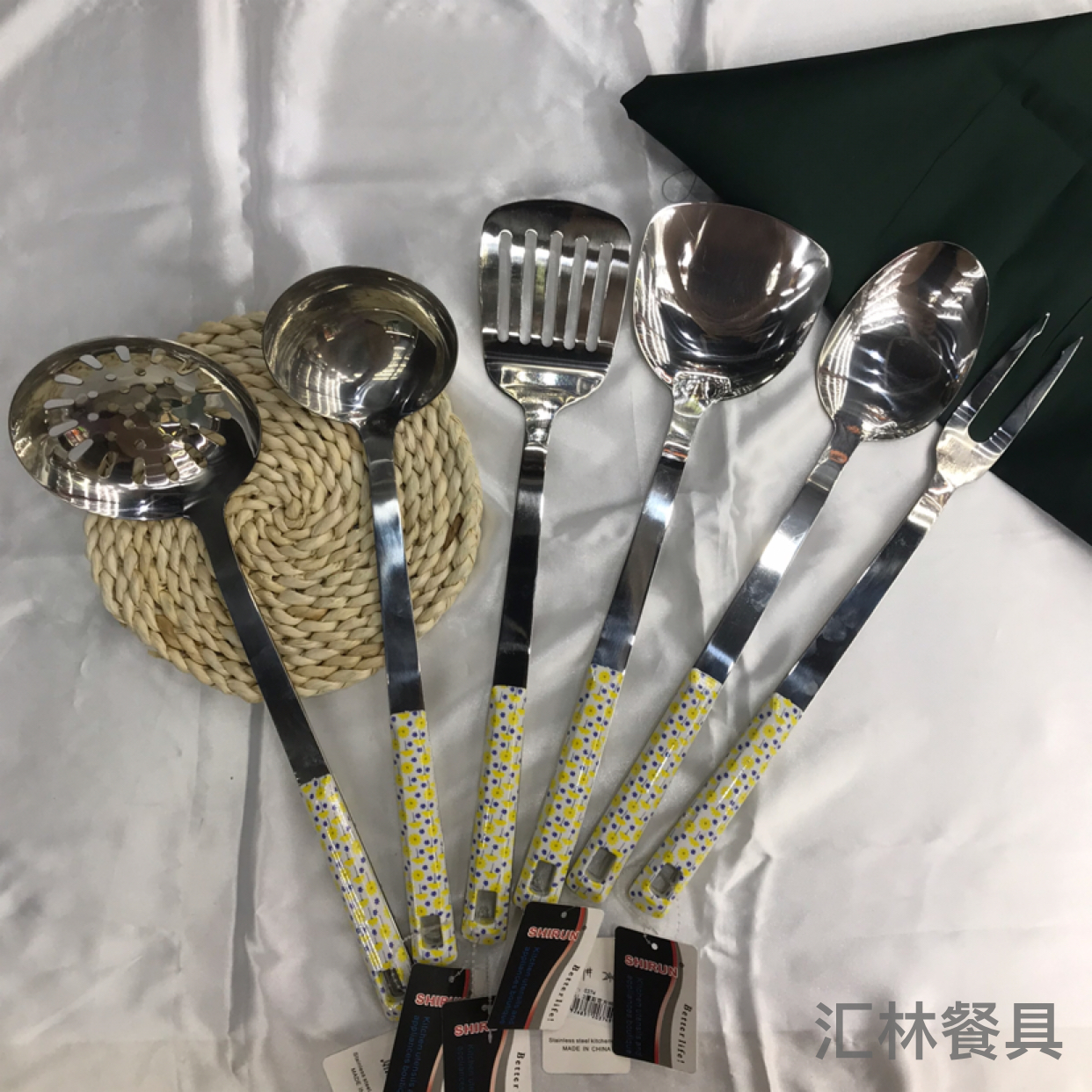Stainless Steel Kitchenware 3cm Hand-Held Fireworks Square Handle Porridge Colander Spatula Flat Shovel Long Tongue Spoon Hotel Dedicated for Customization