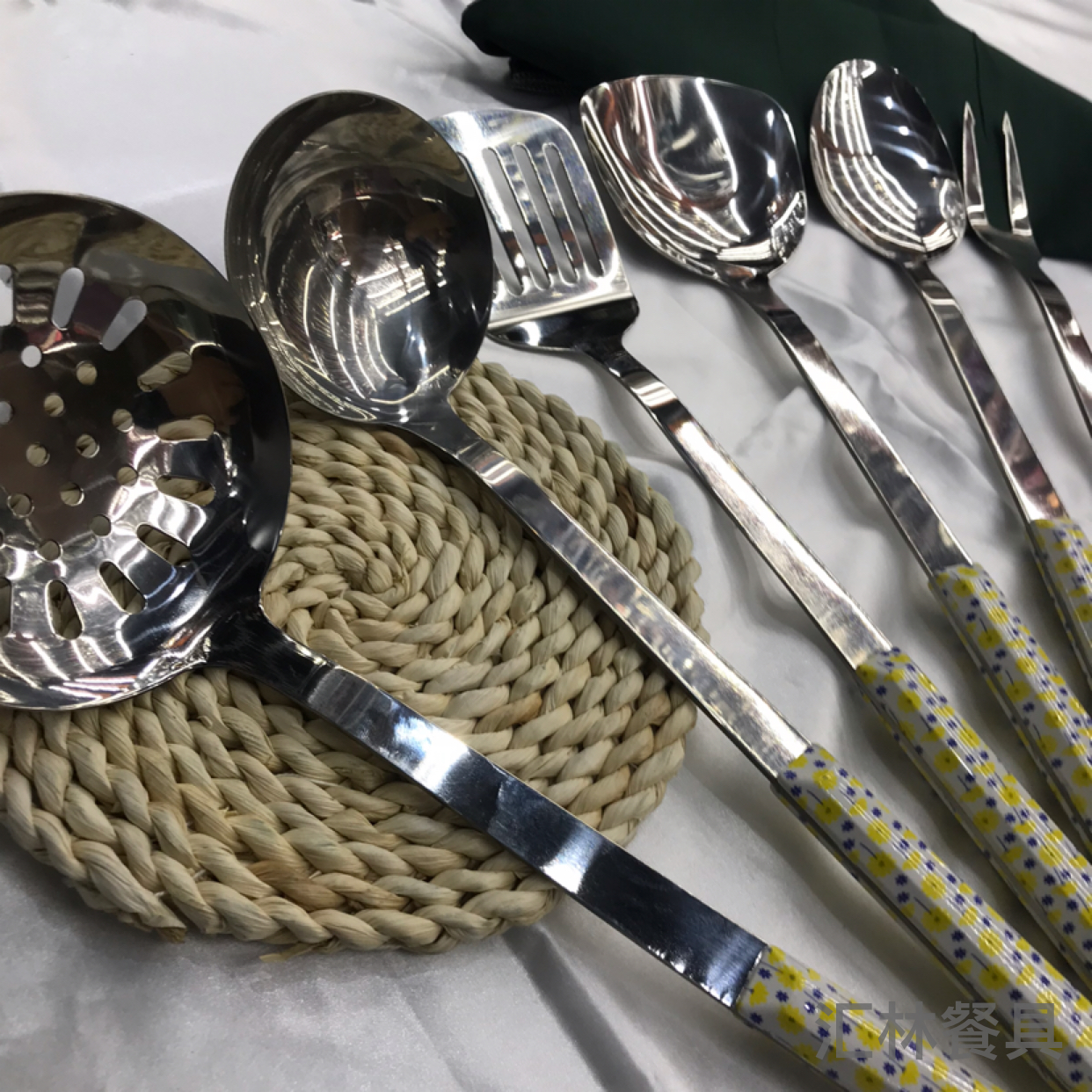 Stainless Steel Kitchenware 3cm Hand-Held Fireworks Square Handle Porridge Colander Spatula Flat Shovel Long Tongue Spoon Hotel Dedicated for Customization