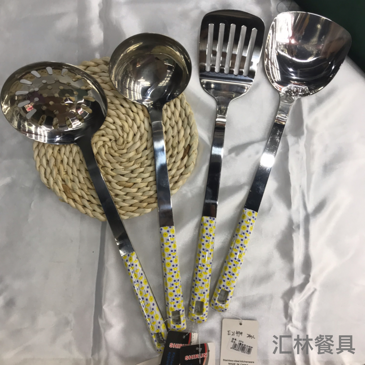 Stainless Steel Kitchenware 3cm Hand-Held Fireworks Square Handle Porridge Colander Spatula Flat Shovel Long Tongue Spoon Hotel Dedicated for Customization