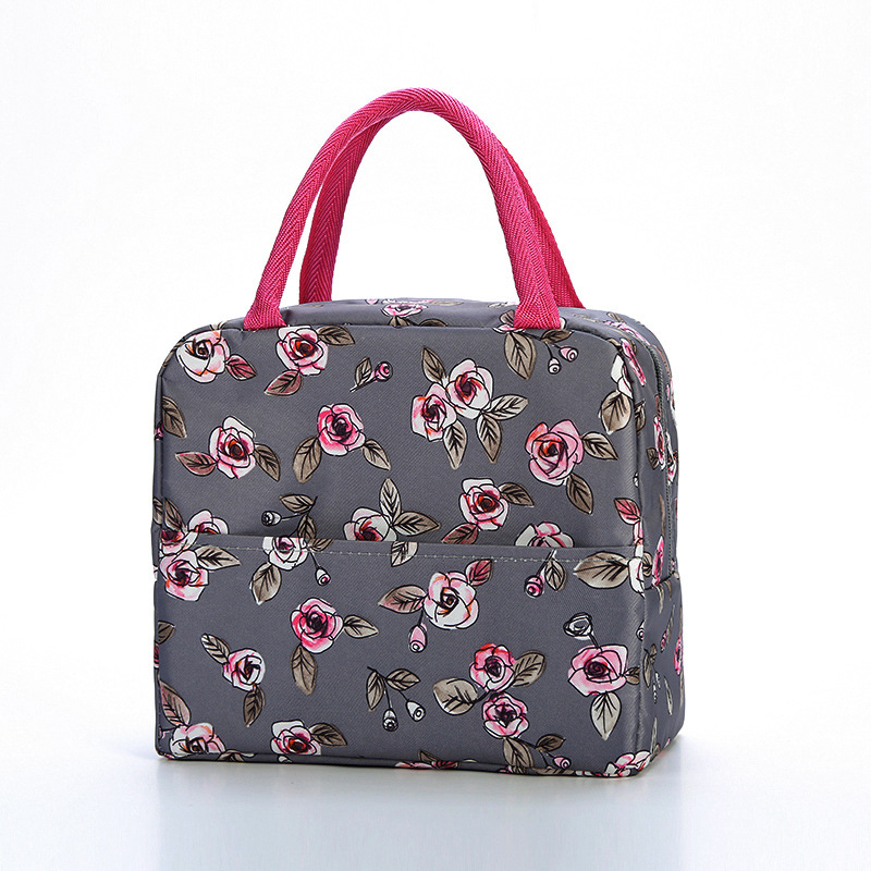 Creative New Printing Large Capacity Lunch Box Bag Insulated Bag Fresh-Keeping Aluminum Foil Outdoor Picnic Bag Portable Lunch Box Bag