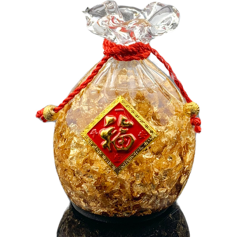 New Listing Gold Foil Crystal Lucky Bag Crafts Decoration Company Promotional Creative Gifts New Exotic