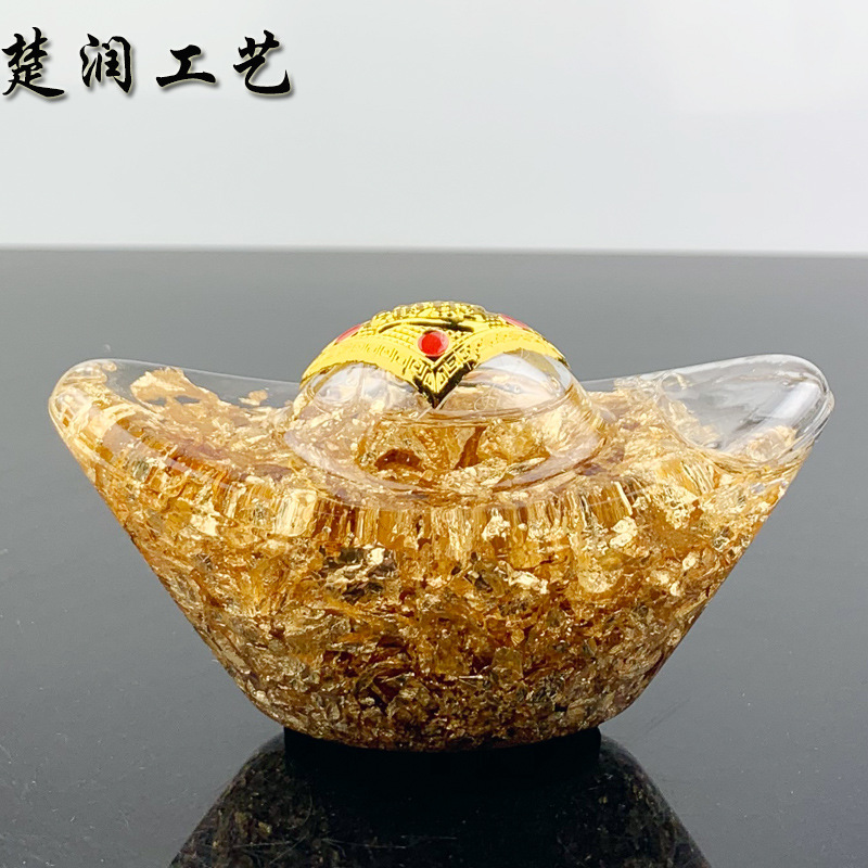 New Listing Gold Foil Crystal Lucky Bag Crafts Decoration Company Promotional Creative Gifts New Exotic