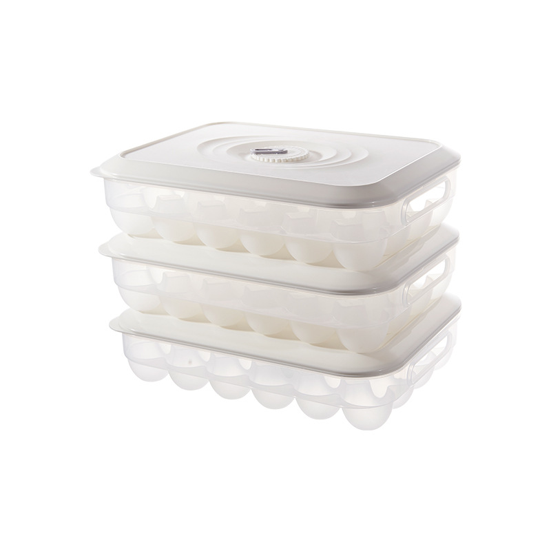 J25-6510 Egg Storage Box Large Capacity Transparent Fresh-Keeping Stackable Duck Egg Storage Box 24 Grid Refrigerator Egg Carton Egg Rack