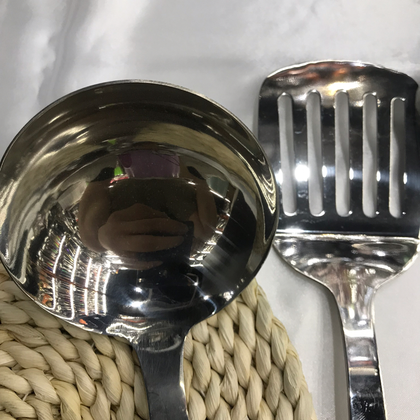 Stainless Steel Kitchenware 3cm Supreme Rosewood Grain Handle Porridge Colander Spatula Flat Shovel Leaking Long Tongue Spoon Hotel Exclusive
