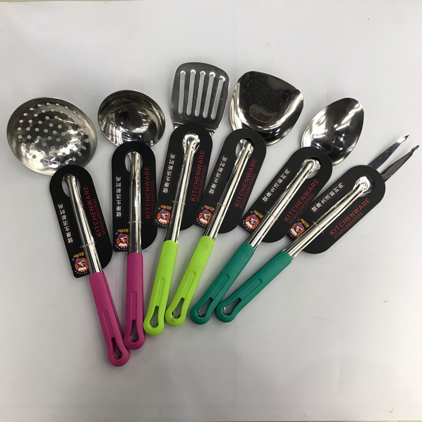 Stainless Steel Kitchenware 1.5cm Non-Magnetic Gold Key Hole Handle Anti-Scald Porridge Colander Spatula Leaking Long Tongue Spoon Can Be Customized