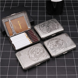 20 PCs Metal Creativity Double-Open Cigarette Box Pressure-Resistant Moisture-Proof Fresh-Keeping Aluminum Alloy Cigarette Accessories Glossy Cigarette Box