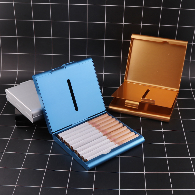 20 PCs Metal Creativity Double-Open Cigarette Box Pressure-Resistant Moisture-Proof Fresh-Keeping Aluminum Alloy Cigarette Accessories Glossy Cigarette Box