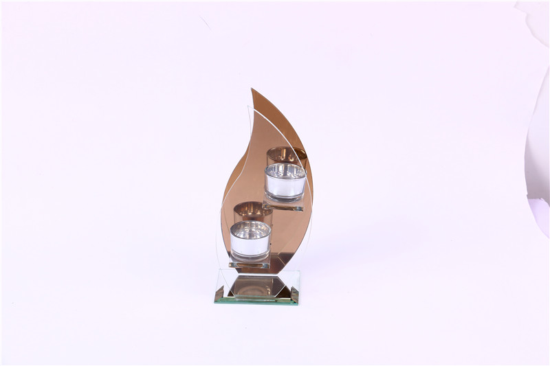 Home Decoration Crafts Crystal Glass Candlestick Candle Holder Two-Headed opposite Sex Candlestick