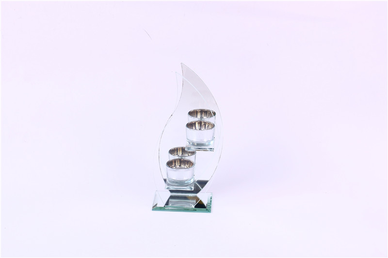 Home Decoration Crafts Crystal Glass Candlestick Candle Holder Two-Headed opposite Sex Candlestick