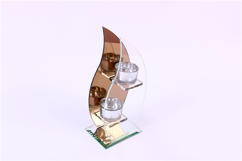 Home Decoration Crafts Crystal Glass Candlestick Candle Holder Two-Headed opposite Sex Candlestick
