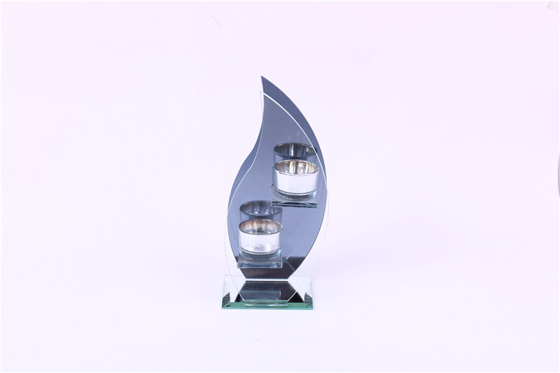 Home Decoration Crafts Crystal Glass Candlestick Candle Holder Two-Headed opposite Sex Candlestick