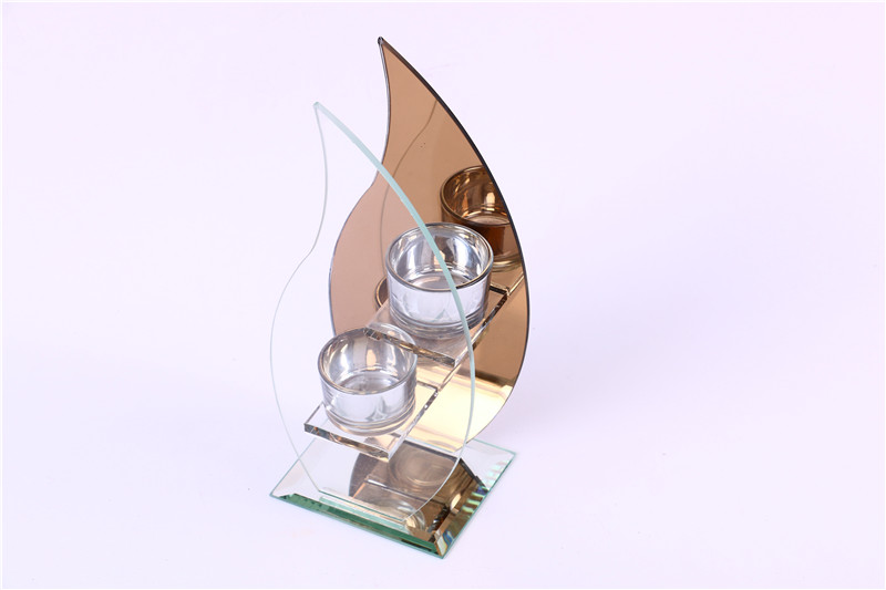 Home Decoration Crafts Crystal Glass Candlestick Candle Holder Two-Headed opposite Sex Candlestick