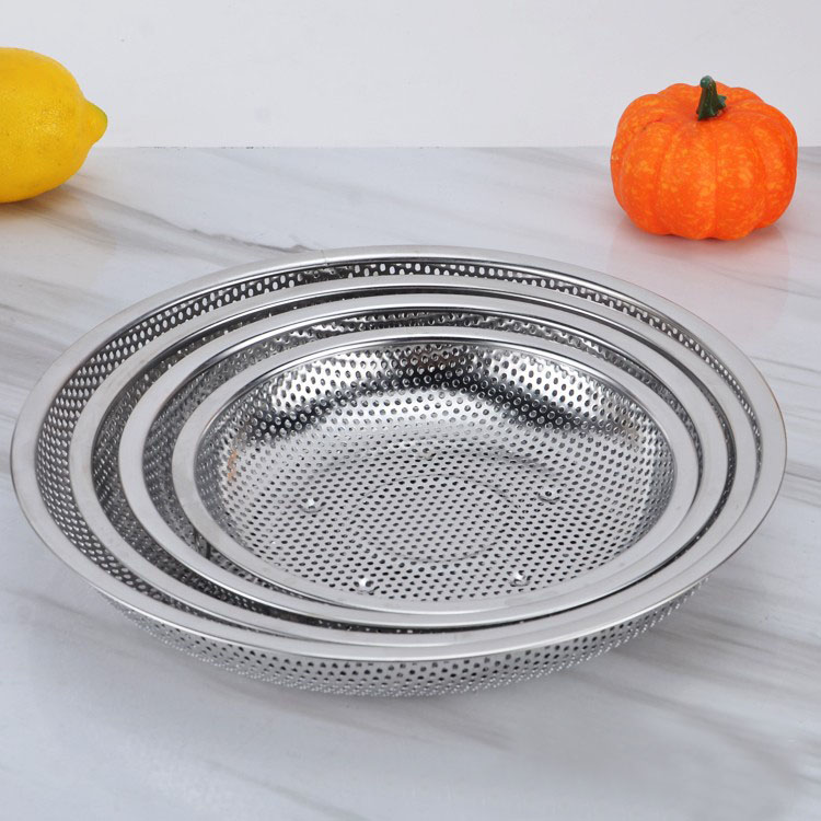 stainless steel kitchen basin and colander food fruit vegetable colander multifunctional kitchen basin kitchenware
