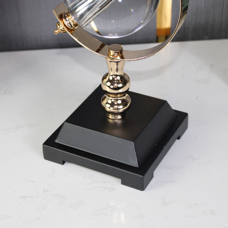 European Office Crystal Ball Decoration Study Desktop Decoration Earth Instrument Crafts Living Room Wine Cabinet Light Luxury Furnishings