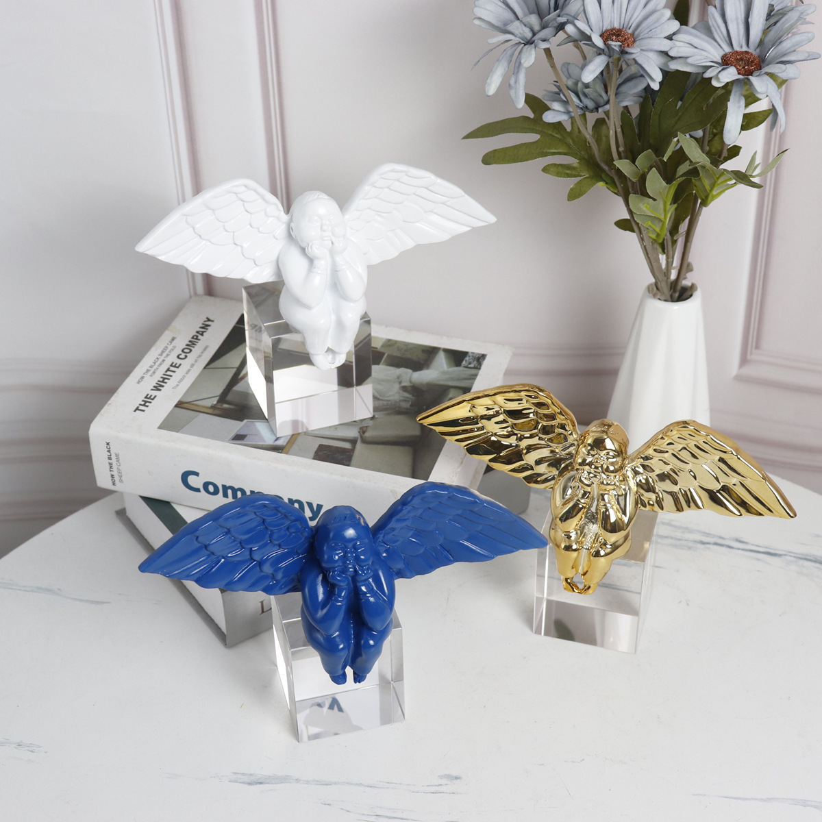 Modern Simple Resin Crystal Decorative Crafts Fat Angel Decoration Model Room Cabinet TV Cabinet Soft Decoration