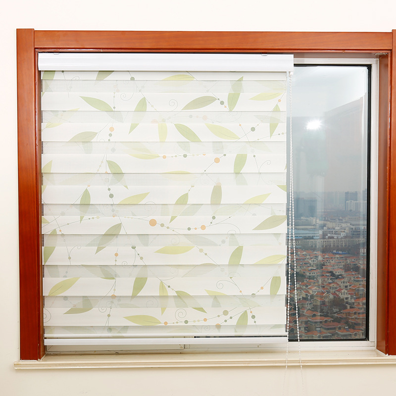 Manufacturers wholesale common printed double flexor office fabric as shading shutter of louver curtain custom