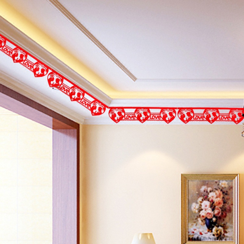 New Wedding Supplies Wedding and Wedding Room Decoration Wedding Ceremony Layout New House Love Hanging Curtain Non-Woven Fabric Chinese Character Xi Pieces