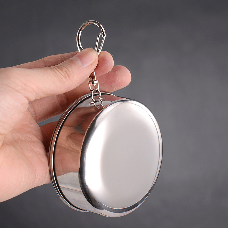 Folding Cup Outdoor Portable Large Medium and Small Adjustable Cup Water Cup Portable Wine Glass Cup with Key Ring Whole