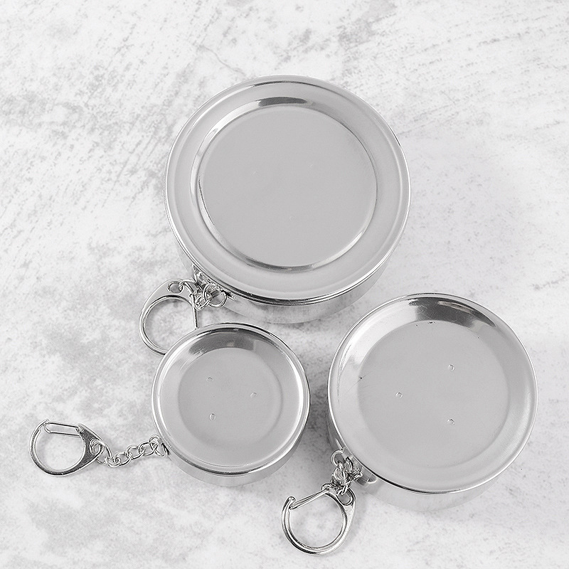 Folding Cup Outdoor Portable Large Medium and Small Adjustable Cup Water Cup Portable Wine Glass Cup with Key Ring Whole