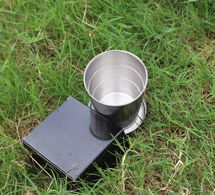 Folding Cup Outdoor Portable Large Medium and Small Adjustable Cup Water Cup Portable Wine Glass Cup with Key Ring Whole