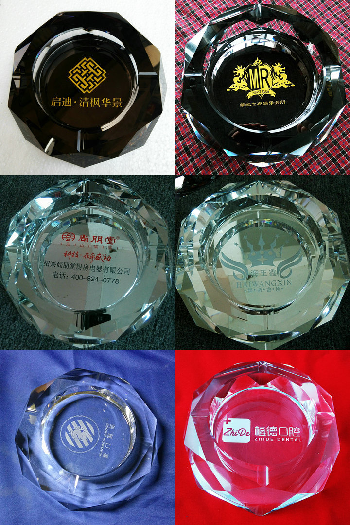 Ashtray Lettering Logo Crystal Crafts Glass Ashtray Business Gifts Creative Personality Bar Hotel Supplies