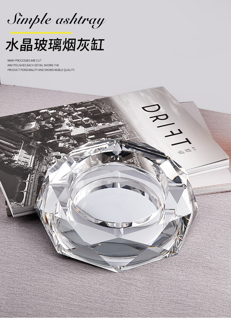Ashtray Lettering Logo Crystal Crafts Glass Ashtray Business Gifts Creative Personality Bar Hotel Supplies