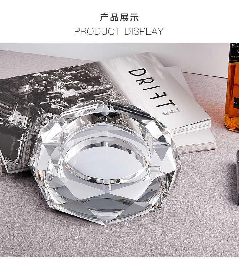 Ashtray Lettering Logo Crystal Crafts Glass Ashtray Business Gifts Creative Personality Bar Hotel Supplies