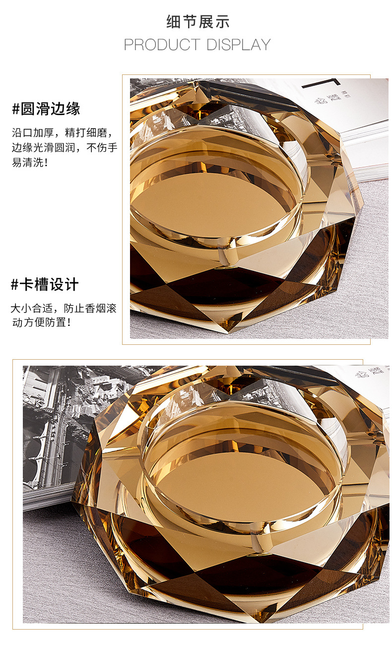 Ashtray Lettering Logo Crystal Crafts Glass Ashtray Business Gifts Creative Personality Bar Hotel Supplies