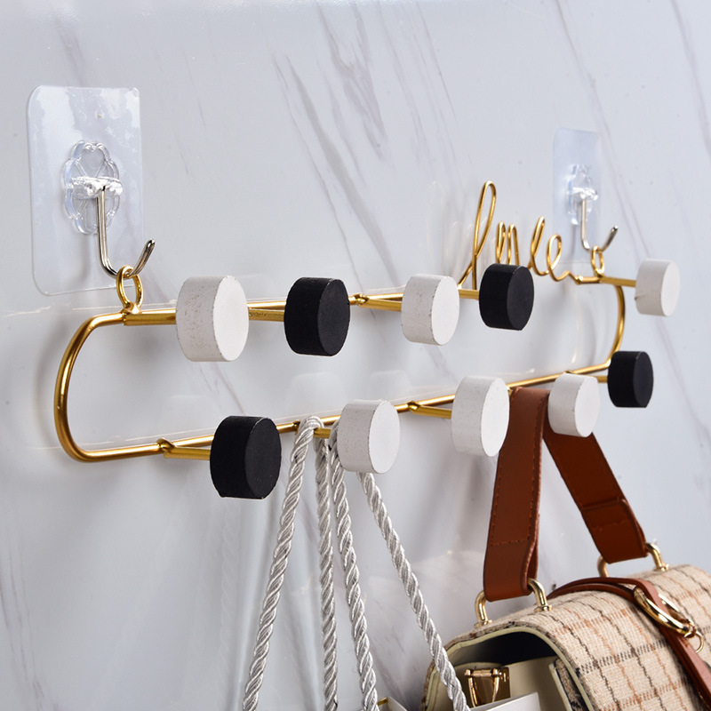 Nordic Wrought Iron Love Decorative Letters Hook Living Room Wall Key Hook Bedroom Metal Coat Hook Row Hook