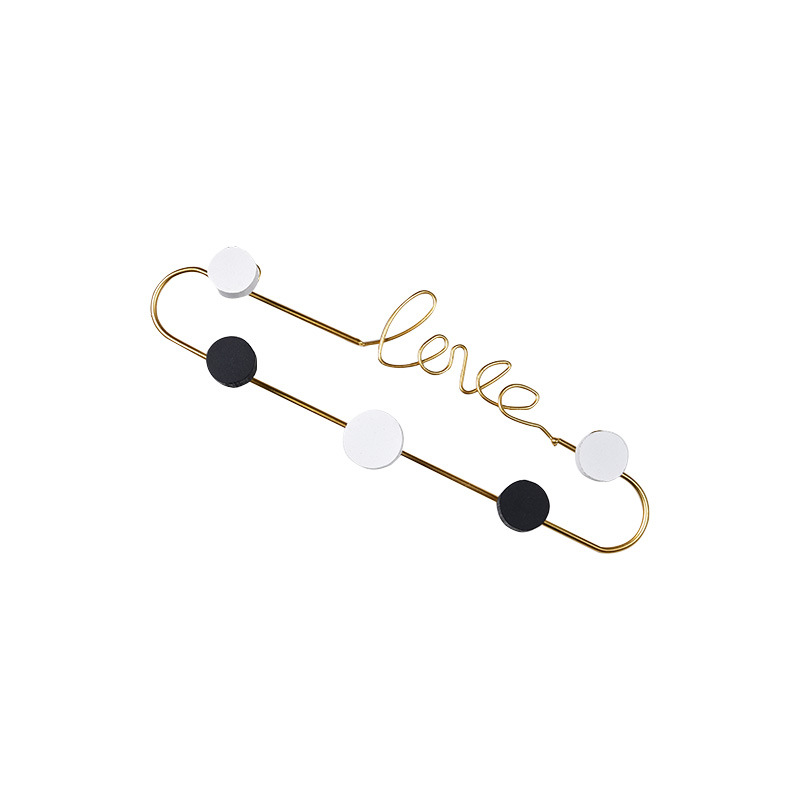 Nordic Wrought Iron Love Decorative Letters Hook Living Room Wall Key Hook Bedroom Metal Coat Hook Row Hook