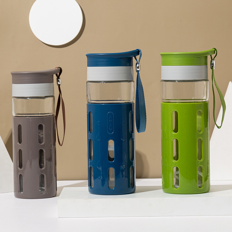 with Rope Handle Convenient Glass Anti-Scald Anti-Fall Plastic Glass Cup Sports Cup Student&#039;s Tea Cup Gift Cup