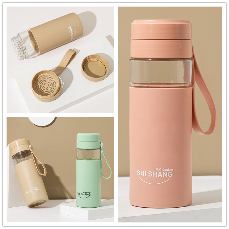 with Rope Handle Convenient Glass Anti-Scald Anti-Fall Plastic Glass Cup Sports Cup Student&#039;s Tea Cup Gift Cup