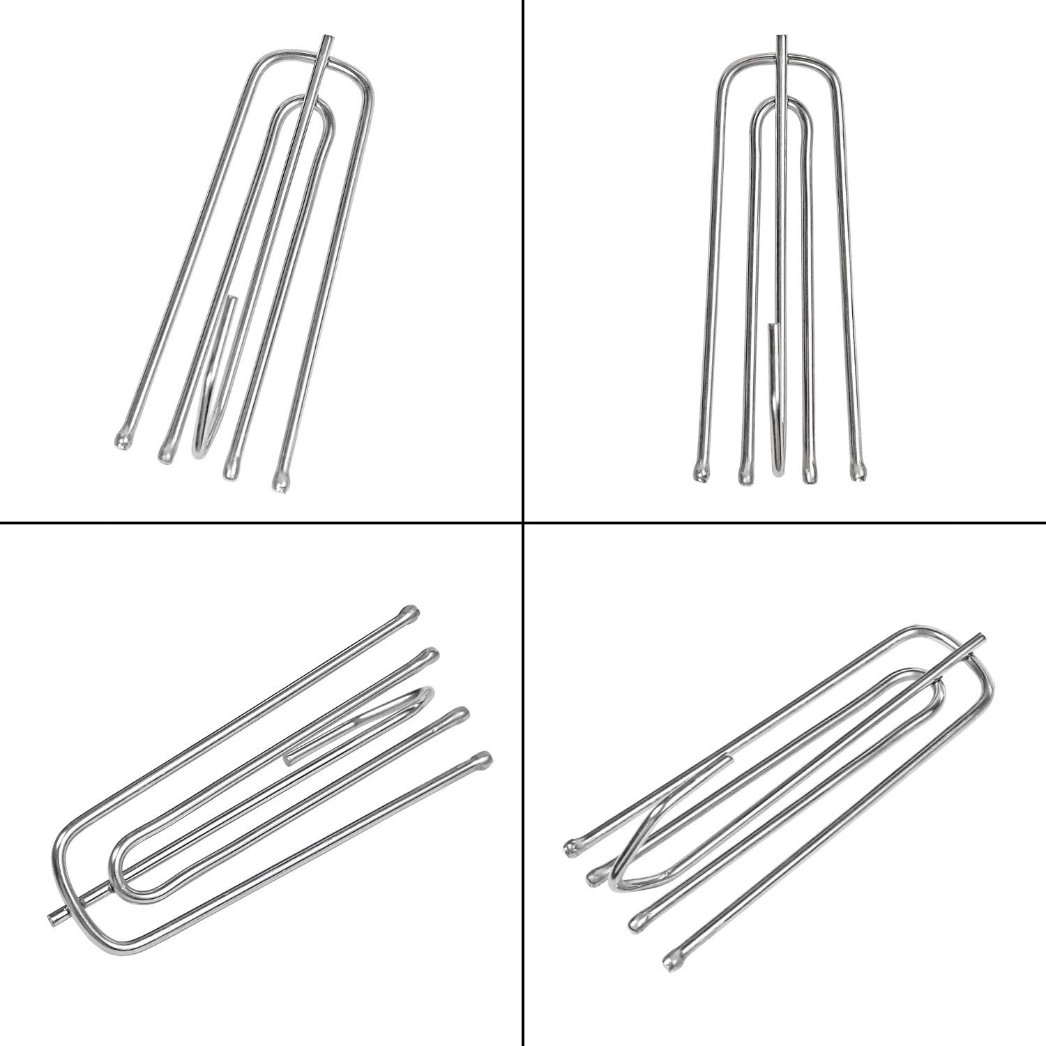 Fabric Curtain Header Tape Hook Curtain Four-Fork Hook Stainless Steel Curtain Hook Curtain Accessories Wholesale
