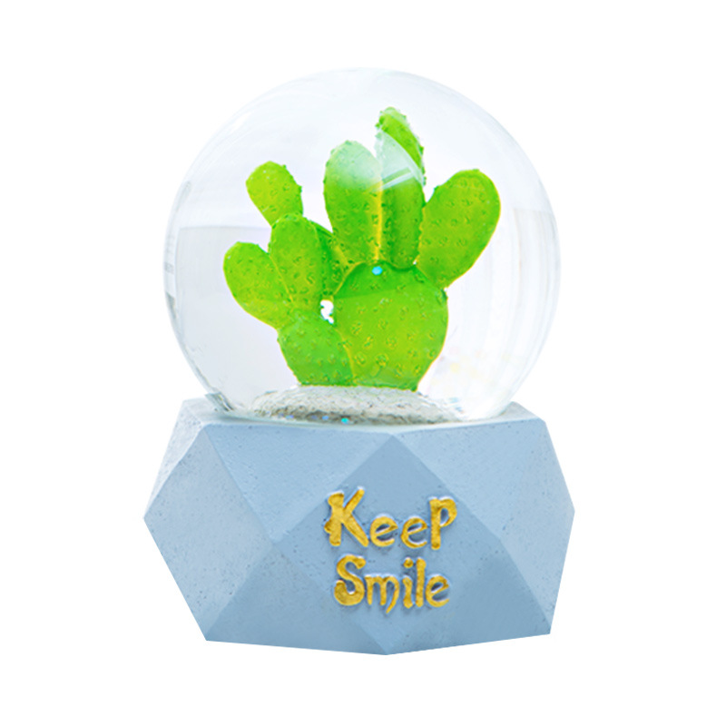 Spot Goods Simple Resin Crystal Ball Crafts Decorative Ornaments Luminous 6.5cm Resin Glass Water Ball Wholesale