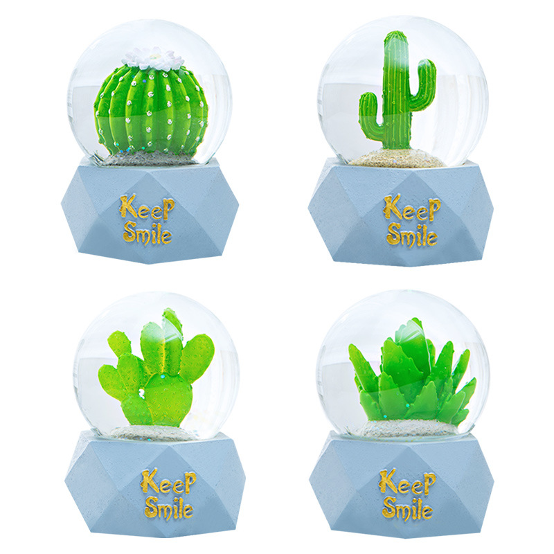 Spot Goods Simple Resin Crystal Ball Crafts Decorative Ornaments Luminous 6.5cm Resin Glass Water Ball Wholesale